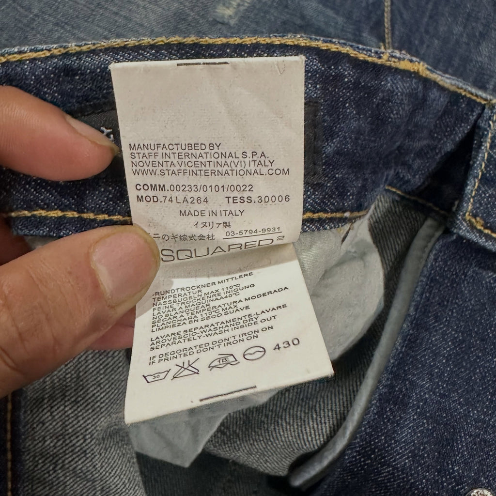 DSQUARED2 Distressed Moto Denim (W-36)(L-41)