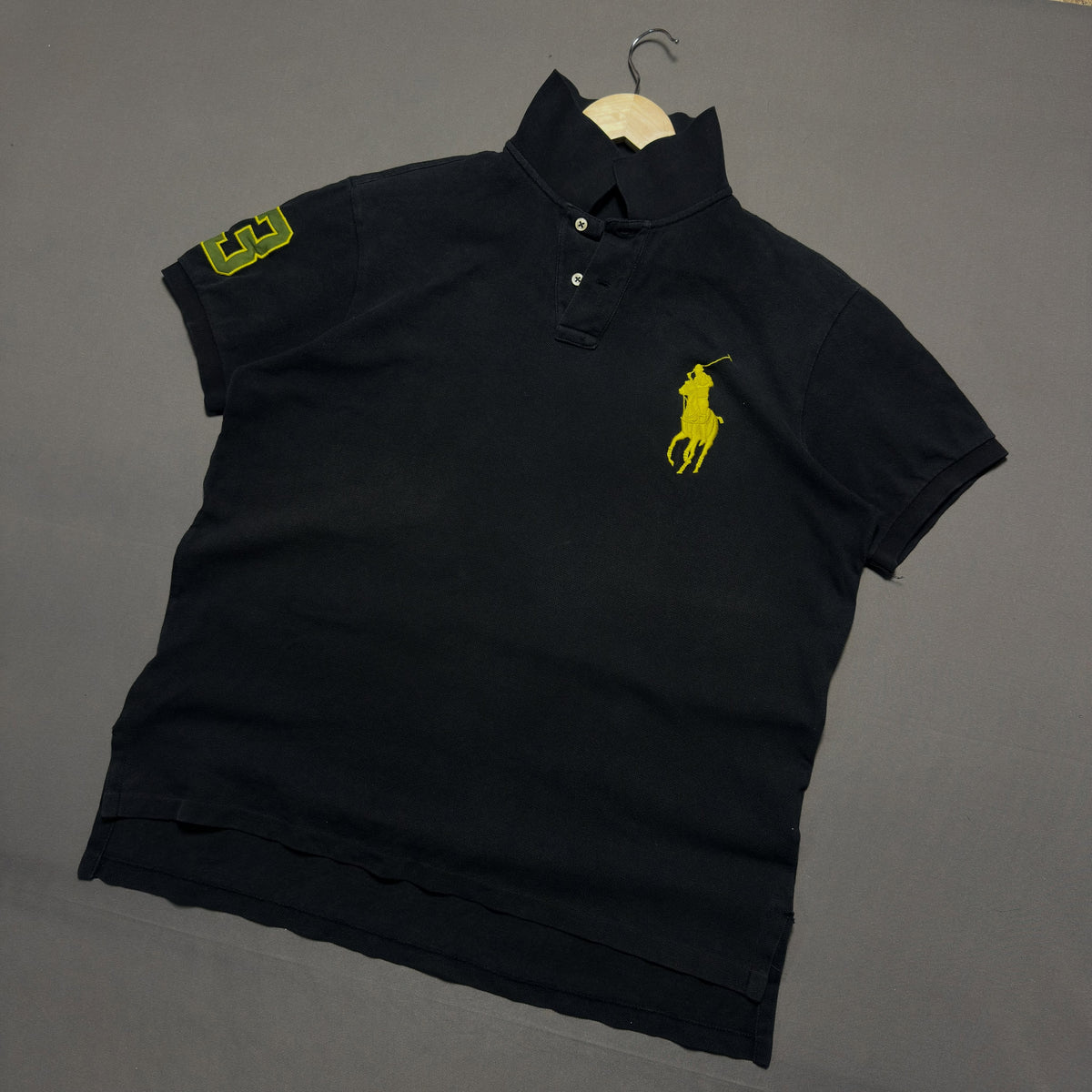 Polo Ralph Lauren Big Pony Pique Polo Shirt (Black/Yellow) (XL|XXL)