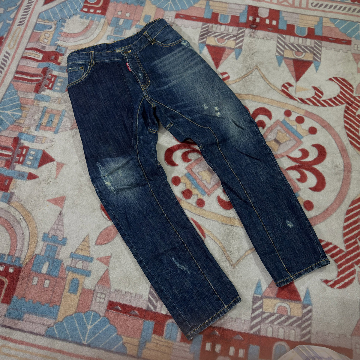 DSQUARED2 Distressed Moto Denim (W-36)(L-41)