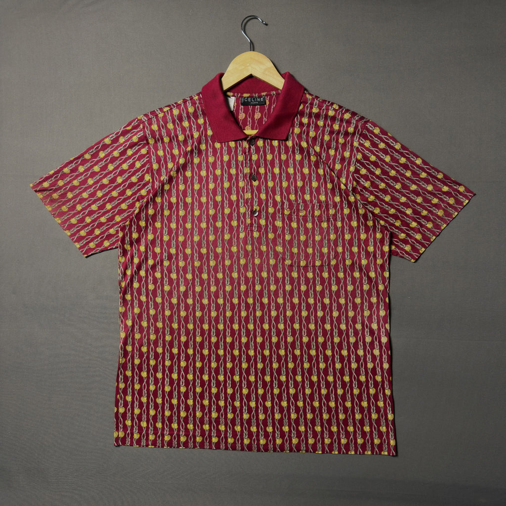 CELINE HOMME ITALY ARCHIVAL NAUTICAL KNIT POLO (M|L)