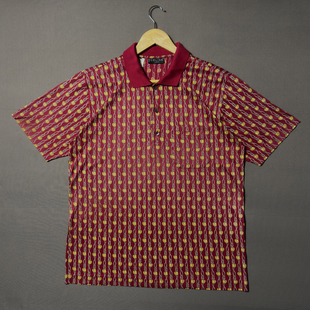 CELINE HOMME ITALY ARCHIVAL NAUTICAL KNIT POLO (M|L)