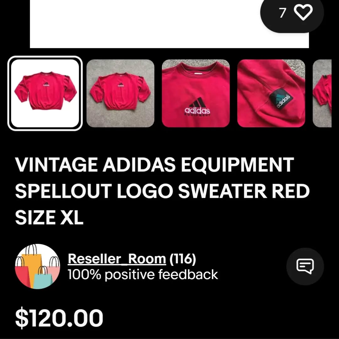 90s ADIDAS EQUIPMENT SPELLOUT LOGO SWEATER RED