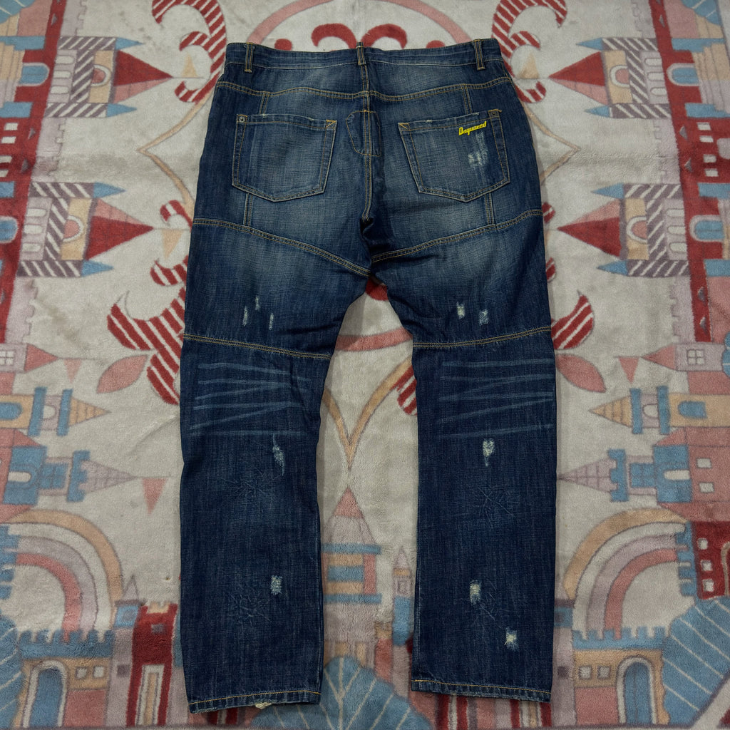 DSQUARED2 Distressed Moto Denim (W-36)(L-41)
