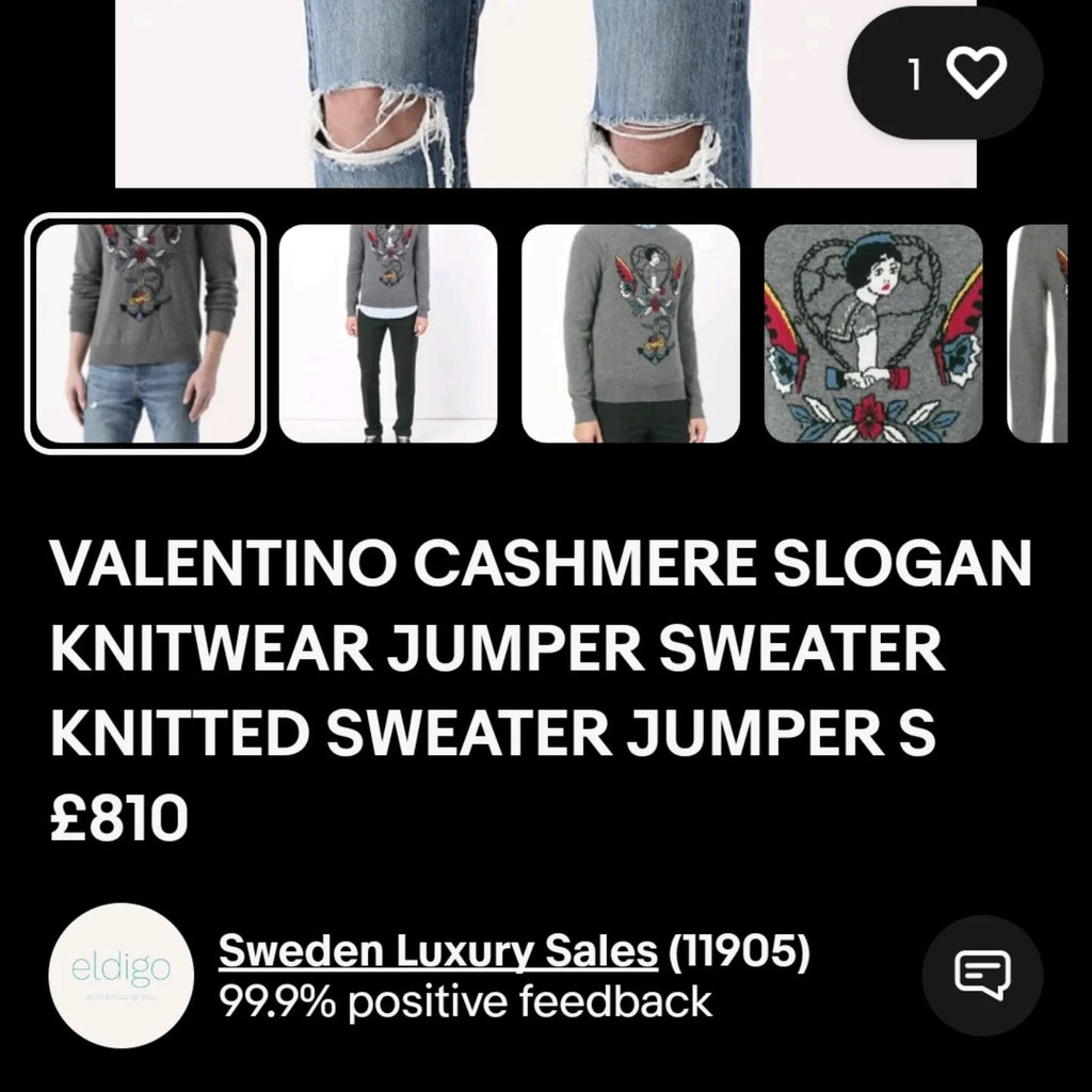 VALENTINO Graphic Intarsia Knit Sweater ( L/XL )