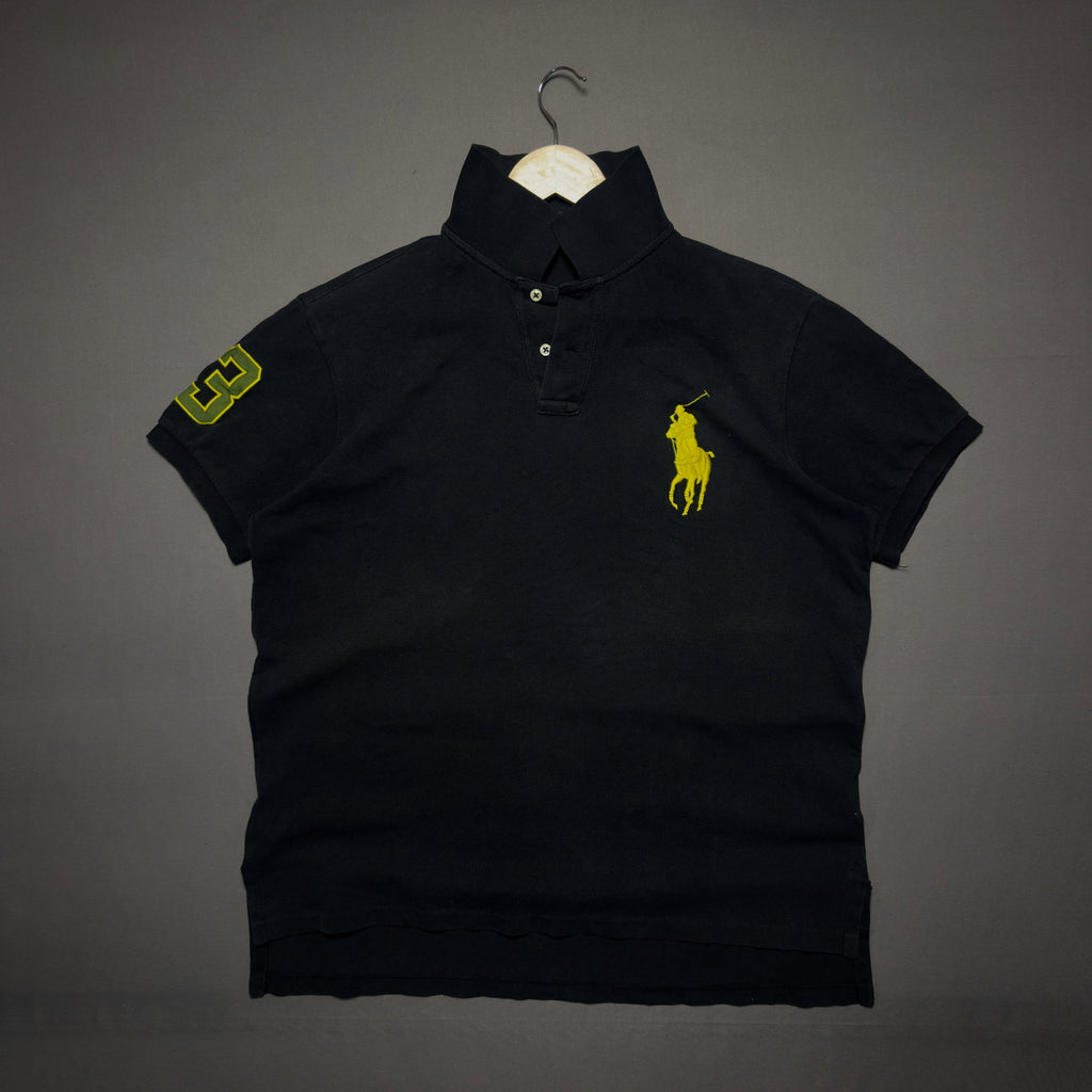 Polo Ralph Lauren Big Pony Pique Polo Shirt (Black/Yellow) (XL|XXL)