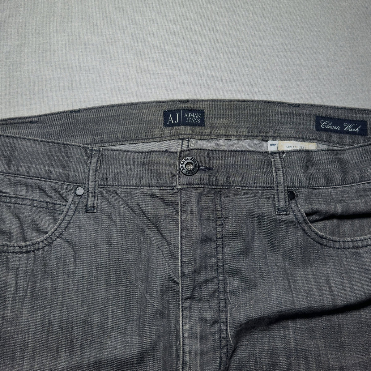ARMANI JEANS // CLASSIC WASH GREY DENIM (W-38)(L-43)