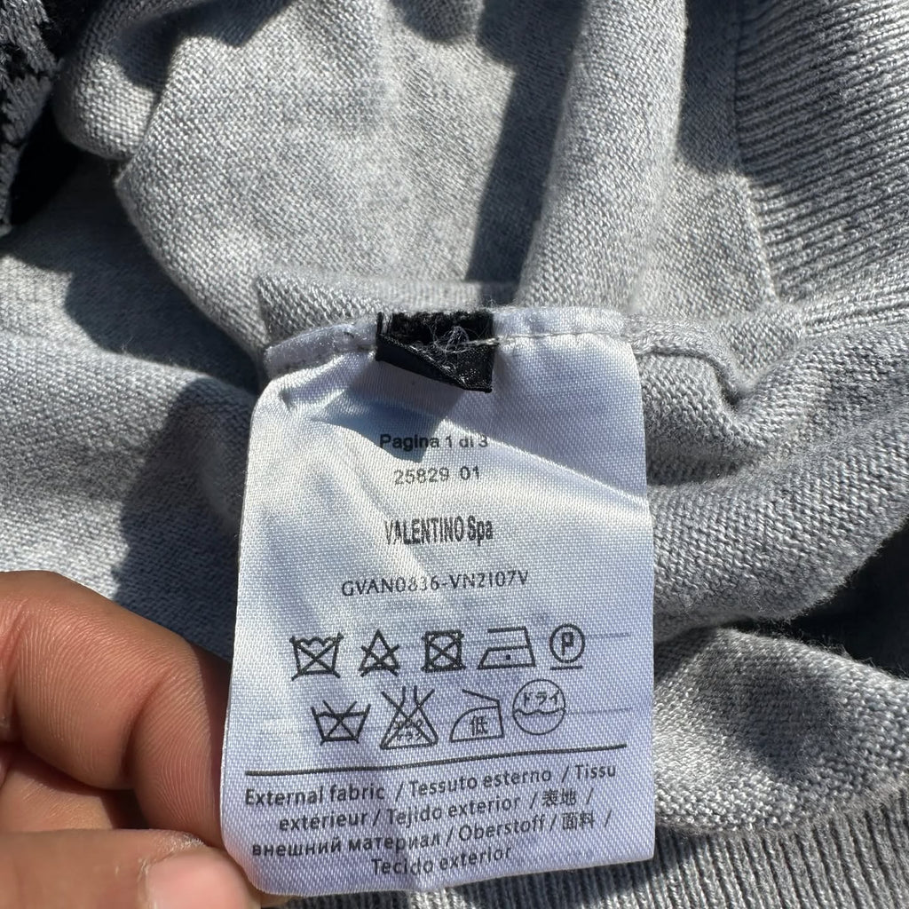 VALENTINO Graphic Intarsia Knit Sweater ( L/XL )