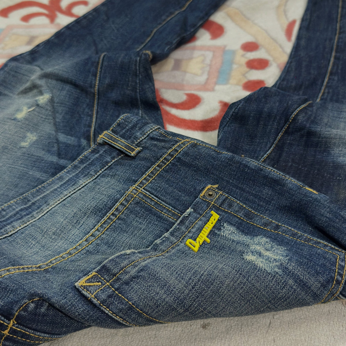 DSQUARED2 Distressed Moto Denim (W-36)(L-41)