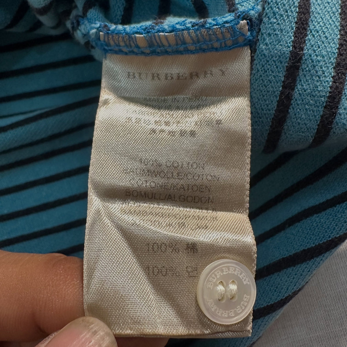 BURBERRY // VINTAGE STRIPED POLO (M/L)