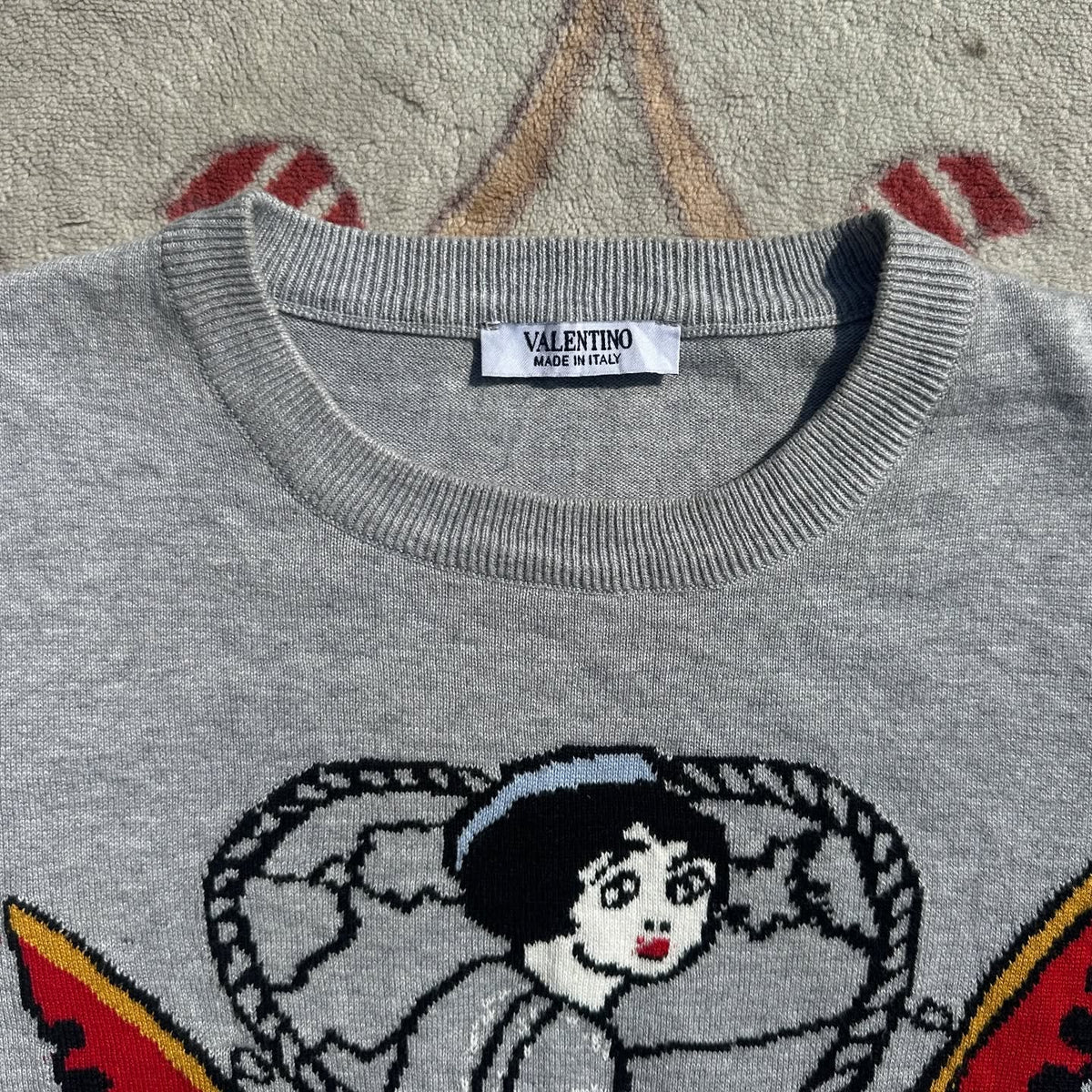 VALENTINO Graphic Intarsia Knit Sweater ( L/XL )