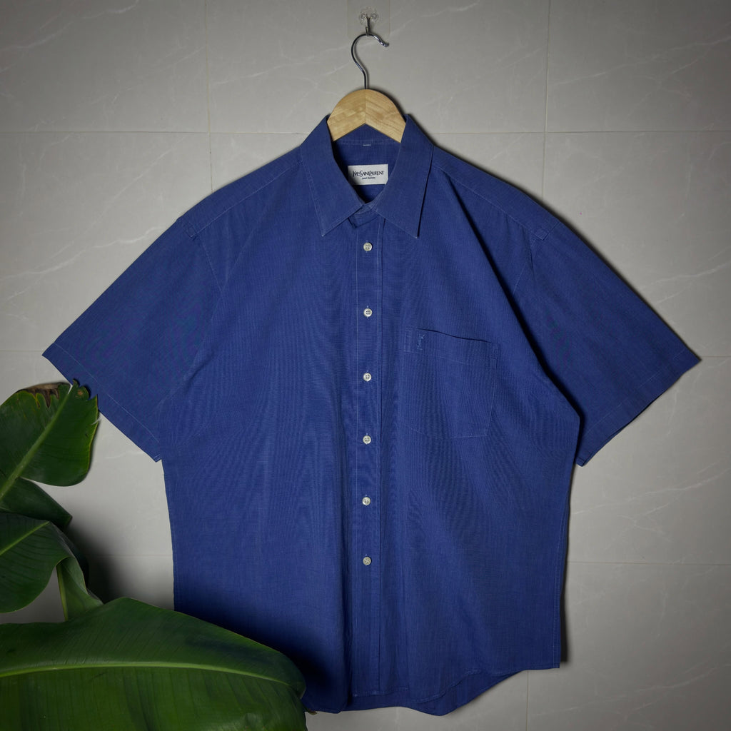 YSL Blue Plain Shirt (XL|XXL)