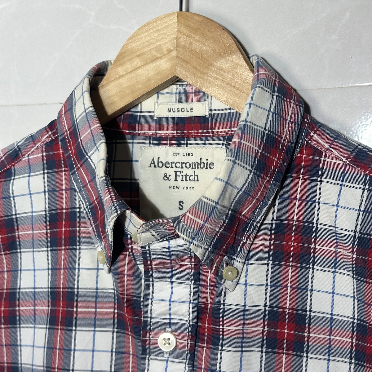 Abercrombie &amp; Fitch ‘Muscle’ Fit Plaid Shirt (XS|S)