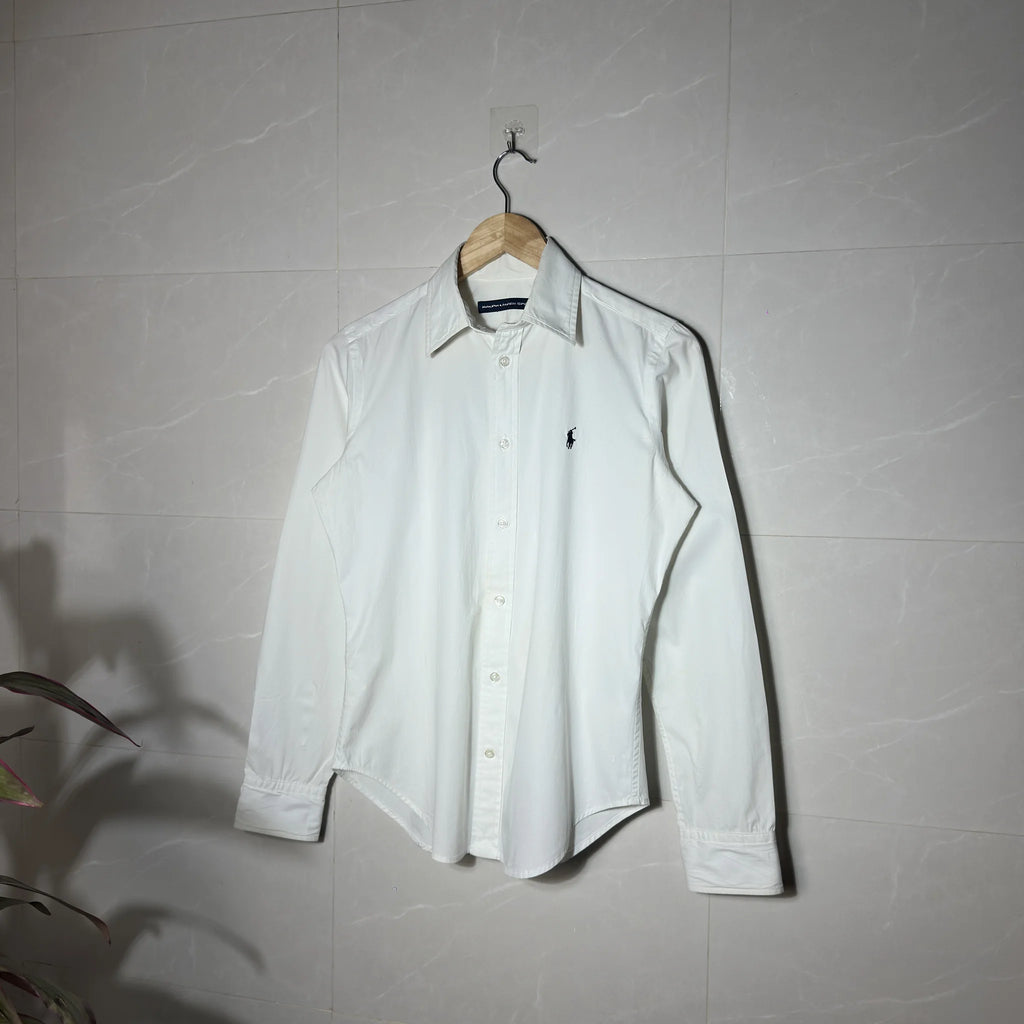 RALPH LAUREN SPORT WHITE LONG-SLEEVE SHIRT(