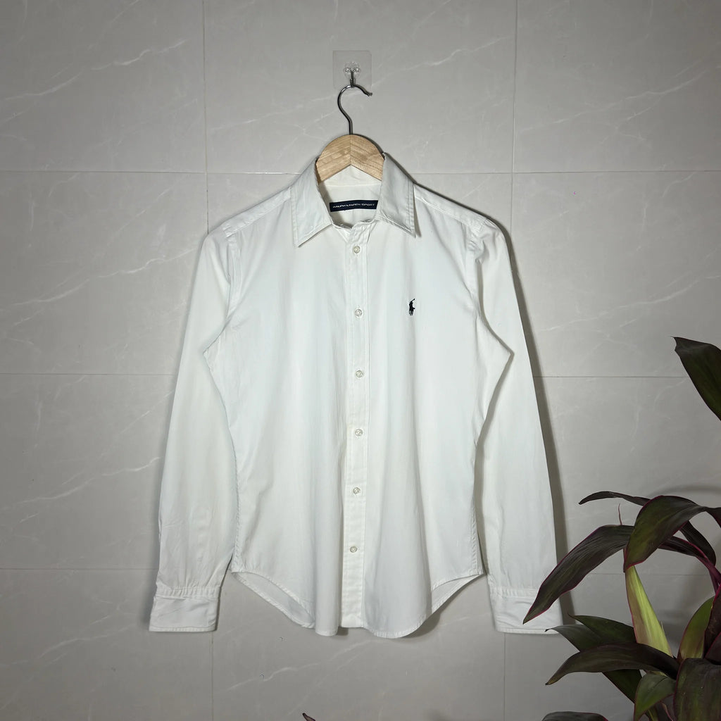 RALPH LAUREN SPORT WHITE LONG-SLEEVE SHIRT(