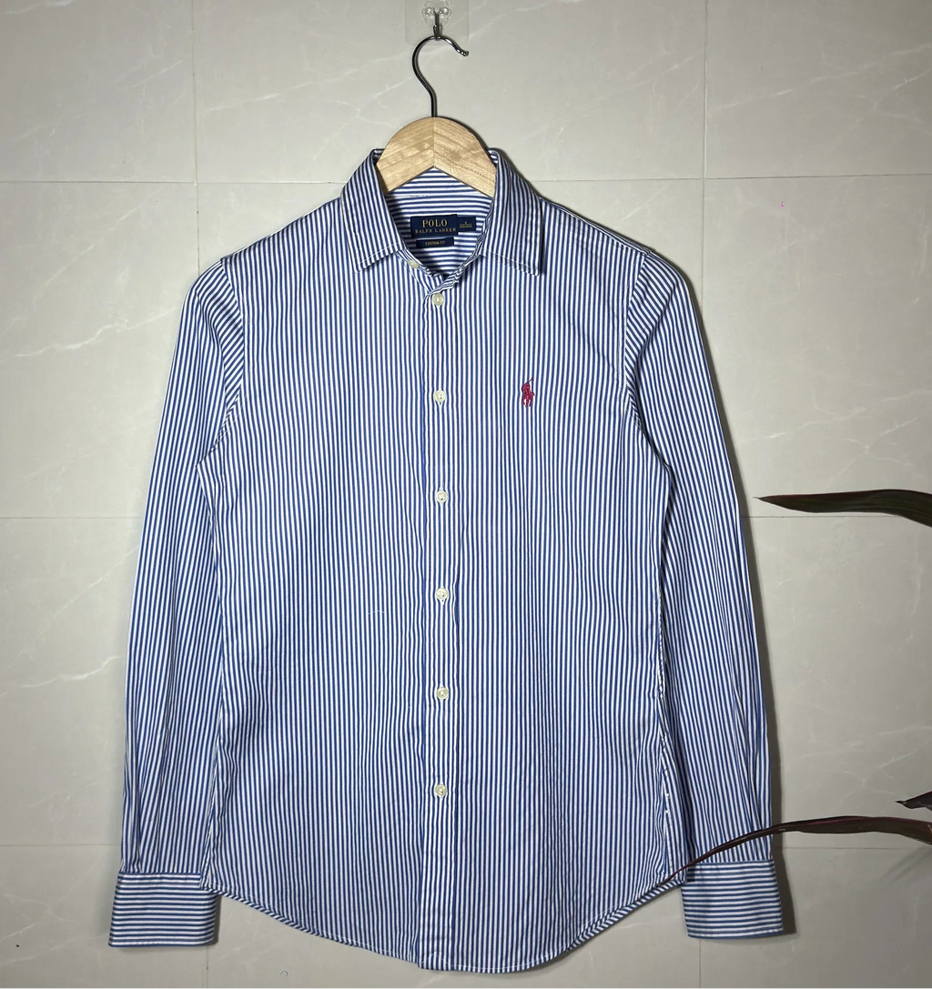 POLO RALPH LAUREN -CUSTOM FIT STRIPED SHIRT (XS)