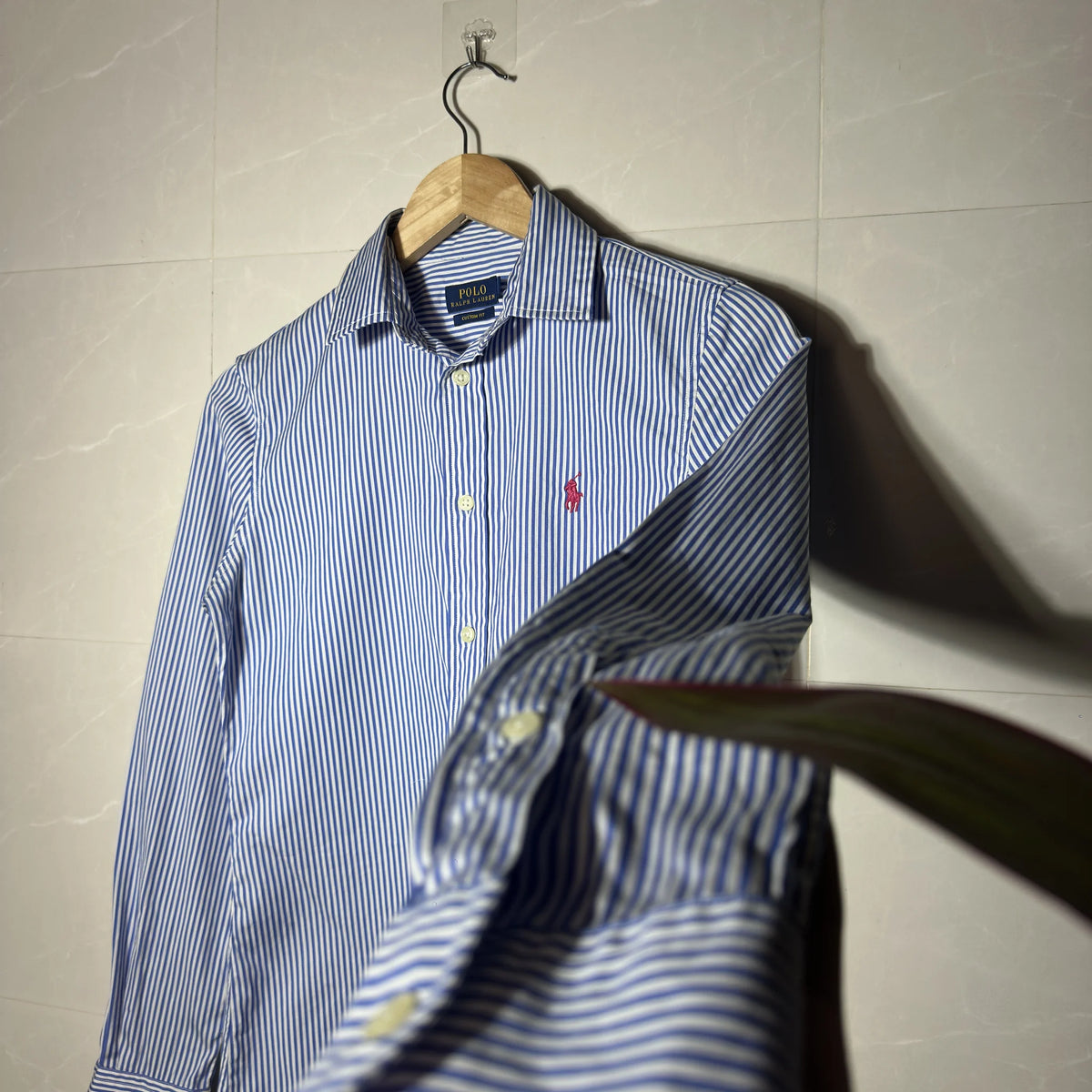 POLO RALPH LAUREN -CUSTOM FIT STRIPED SHIRT (XS)