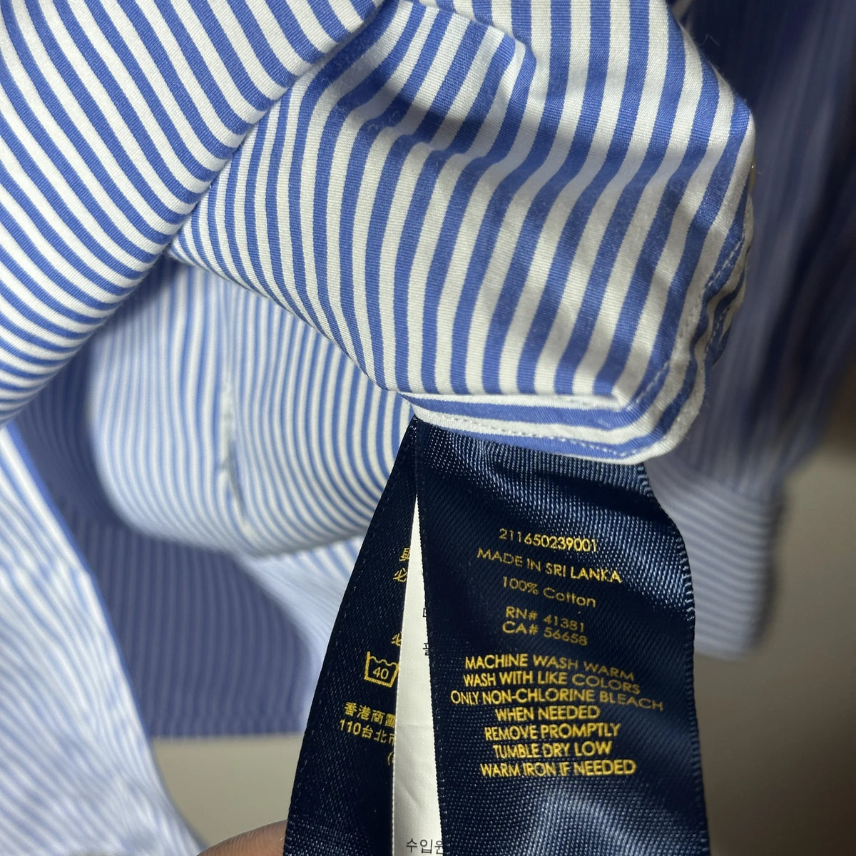 POLO RALPH LAUREN -CUSTOM FIT STRIPED SHIRT (XS)