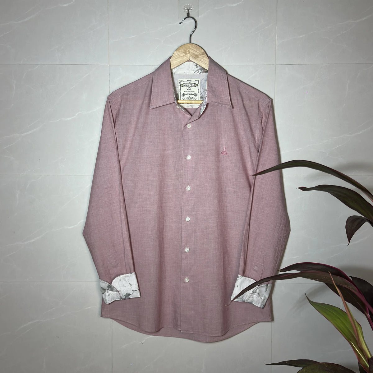 Y2K BEAN POLE — Pink Botanical Shirt