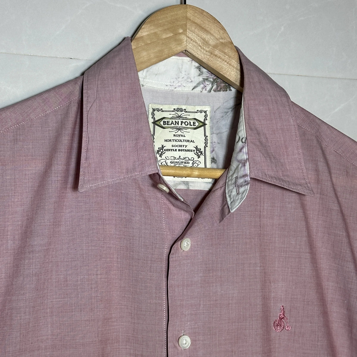 Y2K BEAN POLE — Pink Botanical Shirt