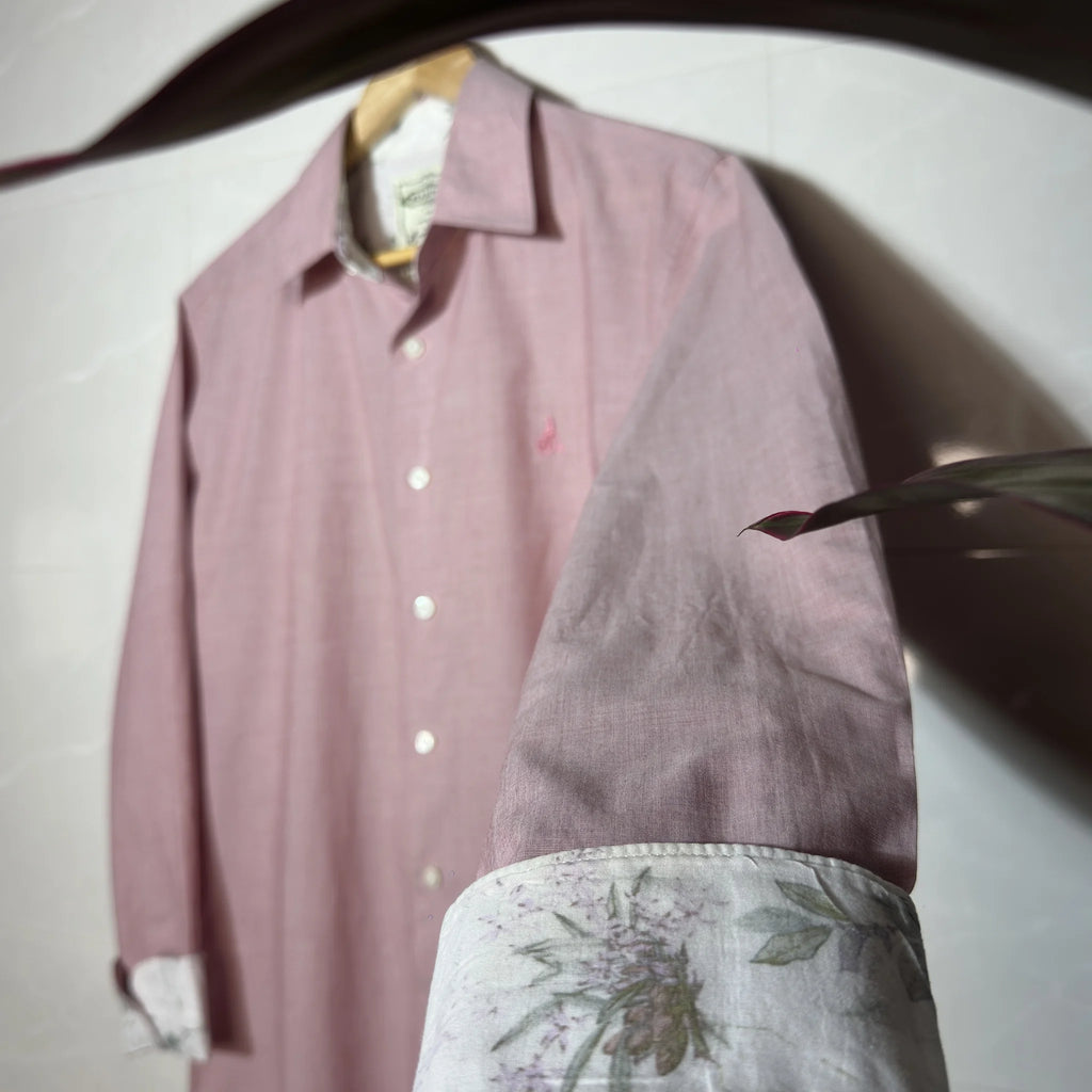 Y2K BEAN POLE — Pink Botanical Shirt