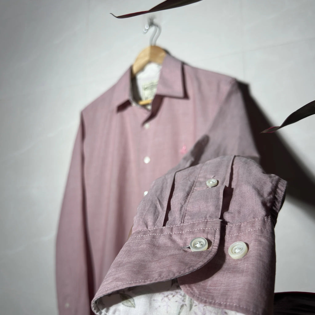 Y2K BEAN POLE — Pink Botanical Shirt