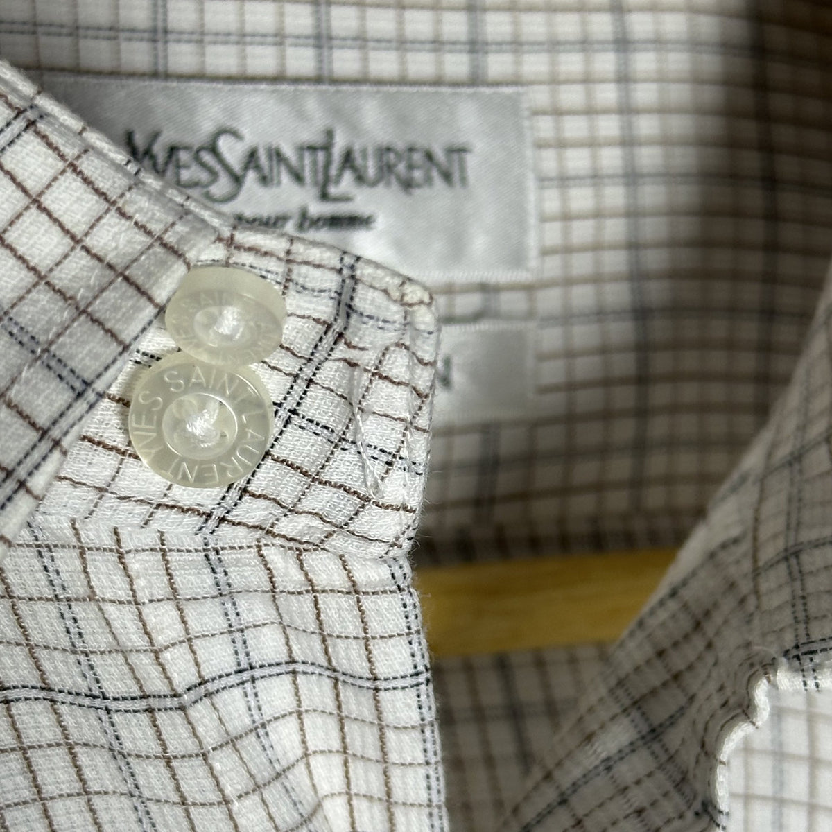 YSL White Checked Shirt (XL|XXL)