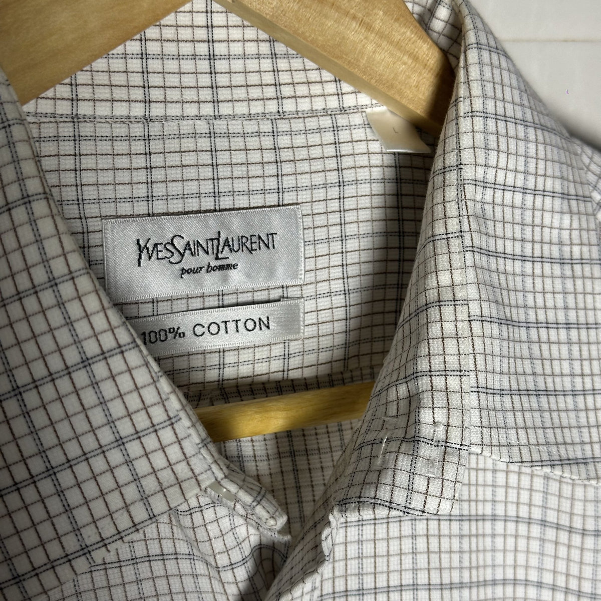 YSL White Checked Shirt (XL|XXL)