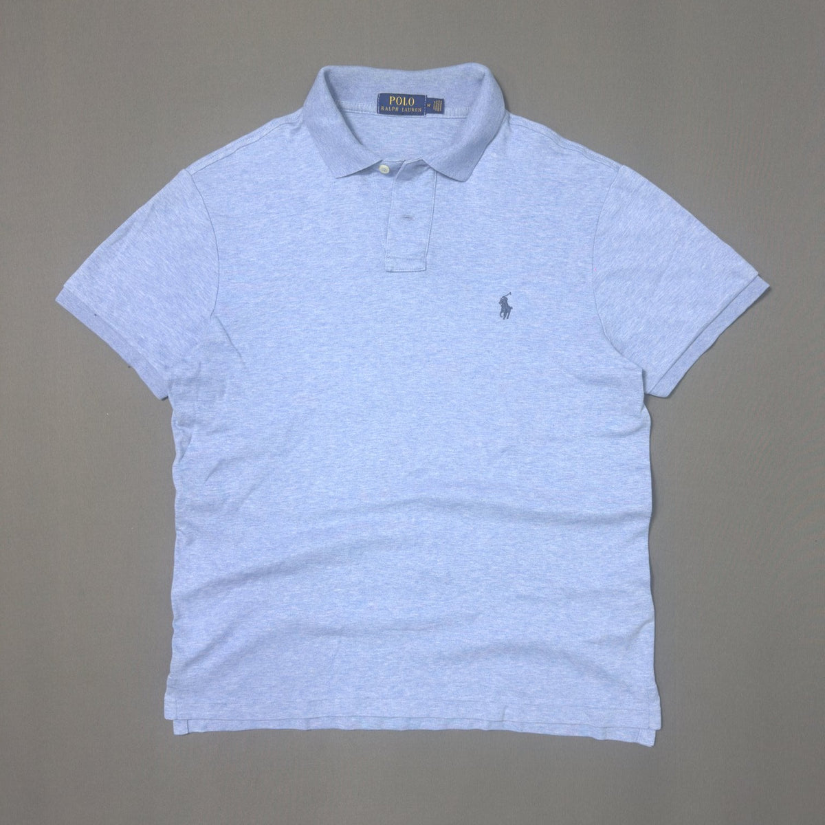 POLO RALPH LAUREN LIGHT BLUE HEATHER POLO (M)