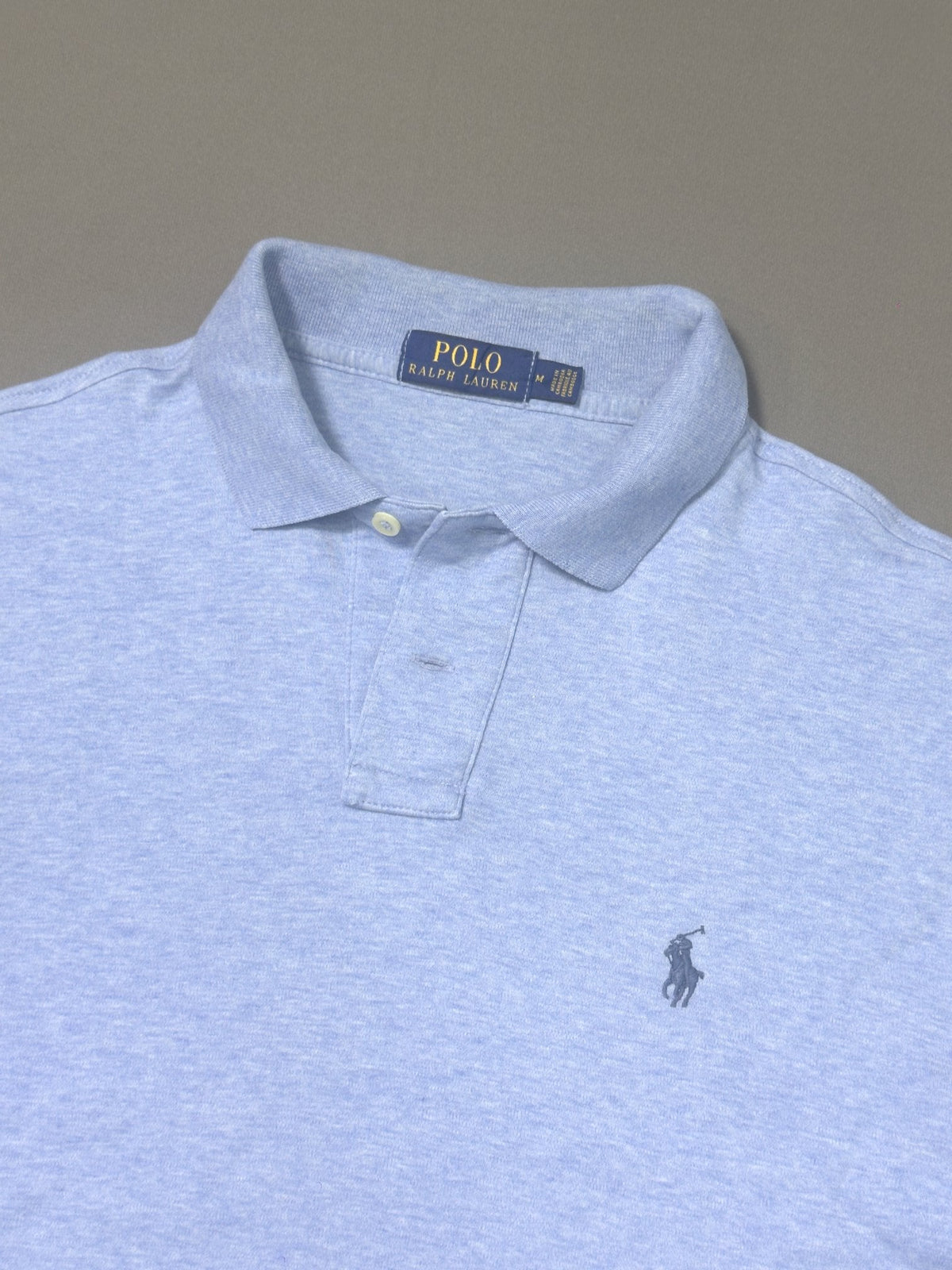 POLO RALPH LAUREN LIGHT BLUE HEATHER POLO (M)