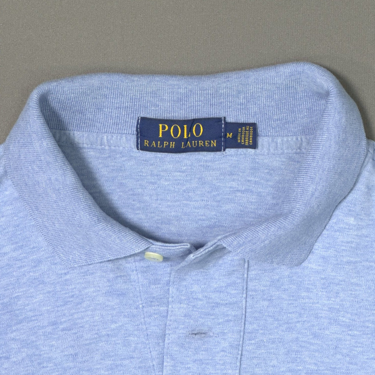 POLO RALPH LAUREN LIGHT BLUE HEATHER POLO (M)