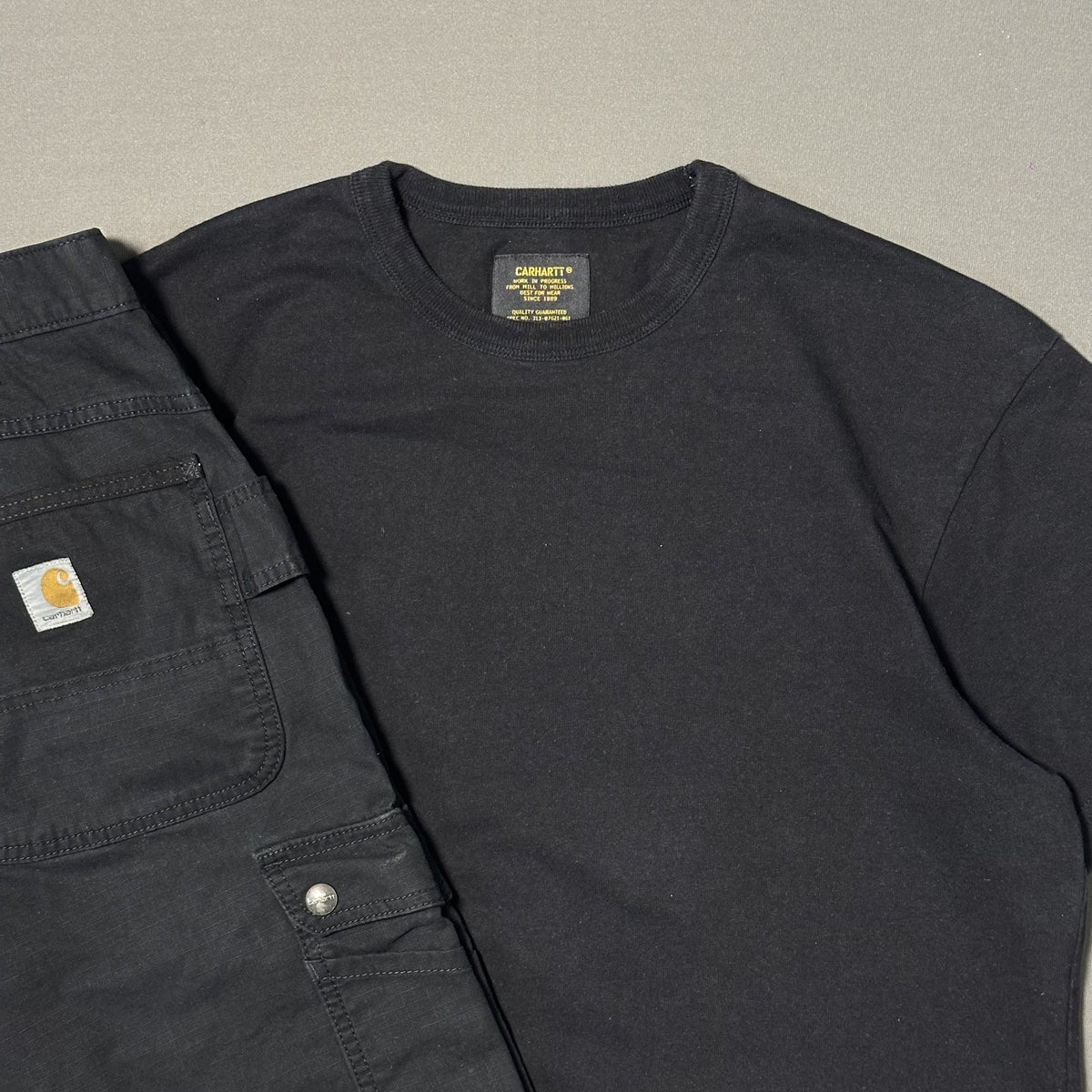 CARHARTT WIP BLACK HEAVYWEIGHT MILITARY TEE (M|L)