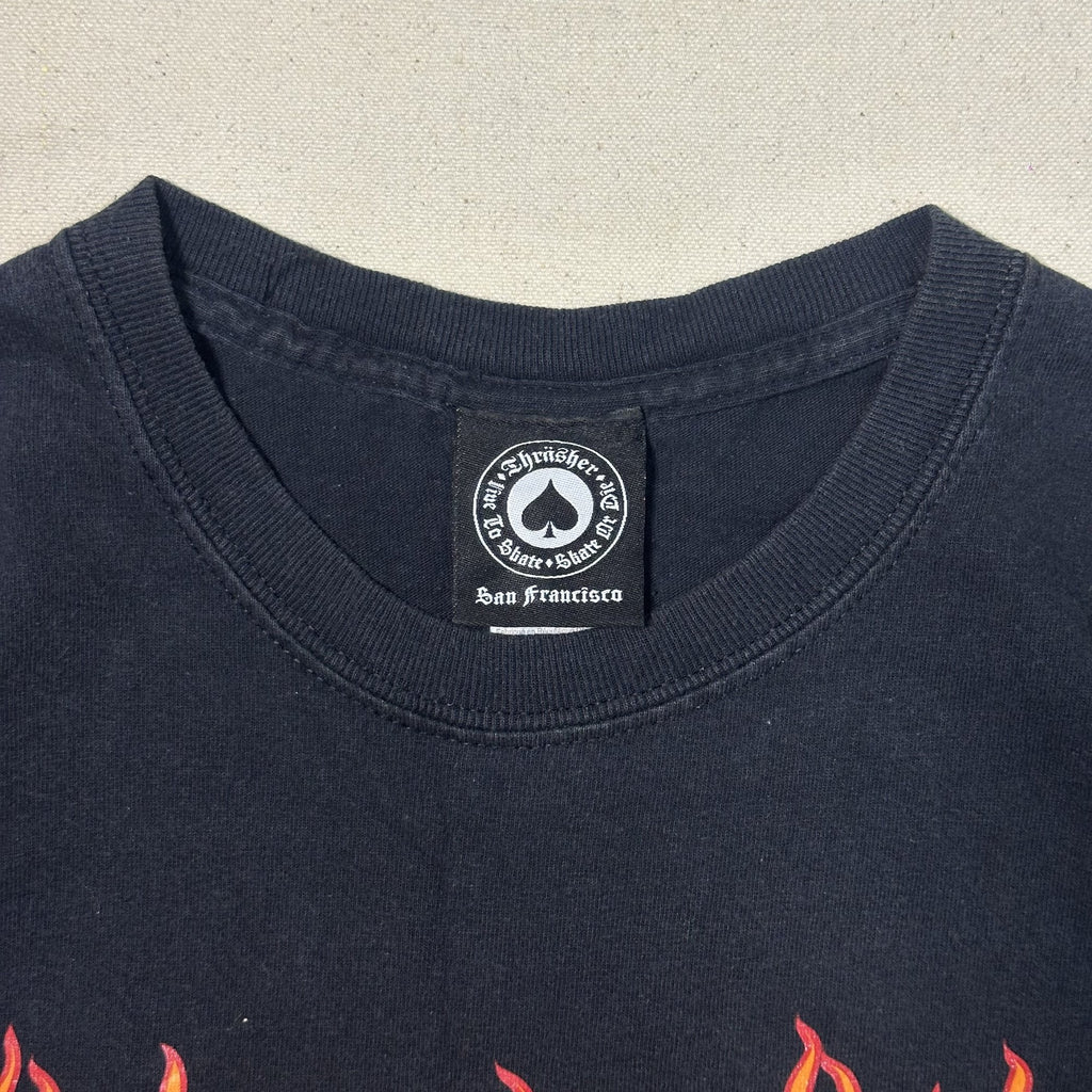 HRASHER FLAME LOGO BLACK TEE (S|M)