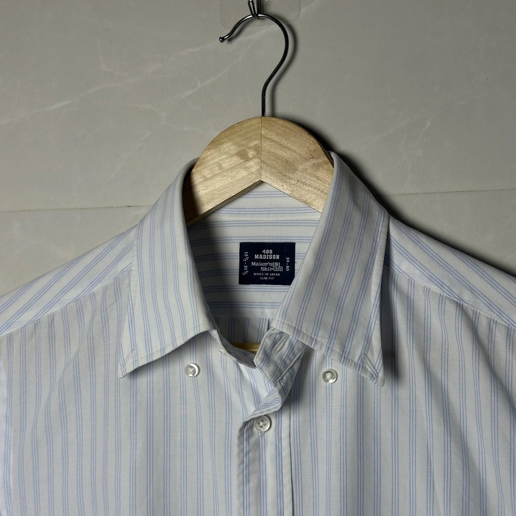 MAKER’S SHIRT KAMAKURA 400 MADISON STRIPED SHIRT (S|M)