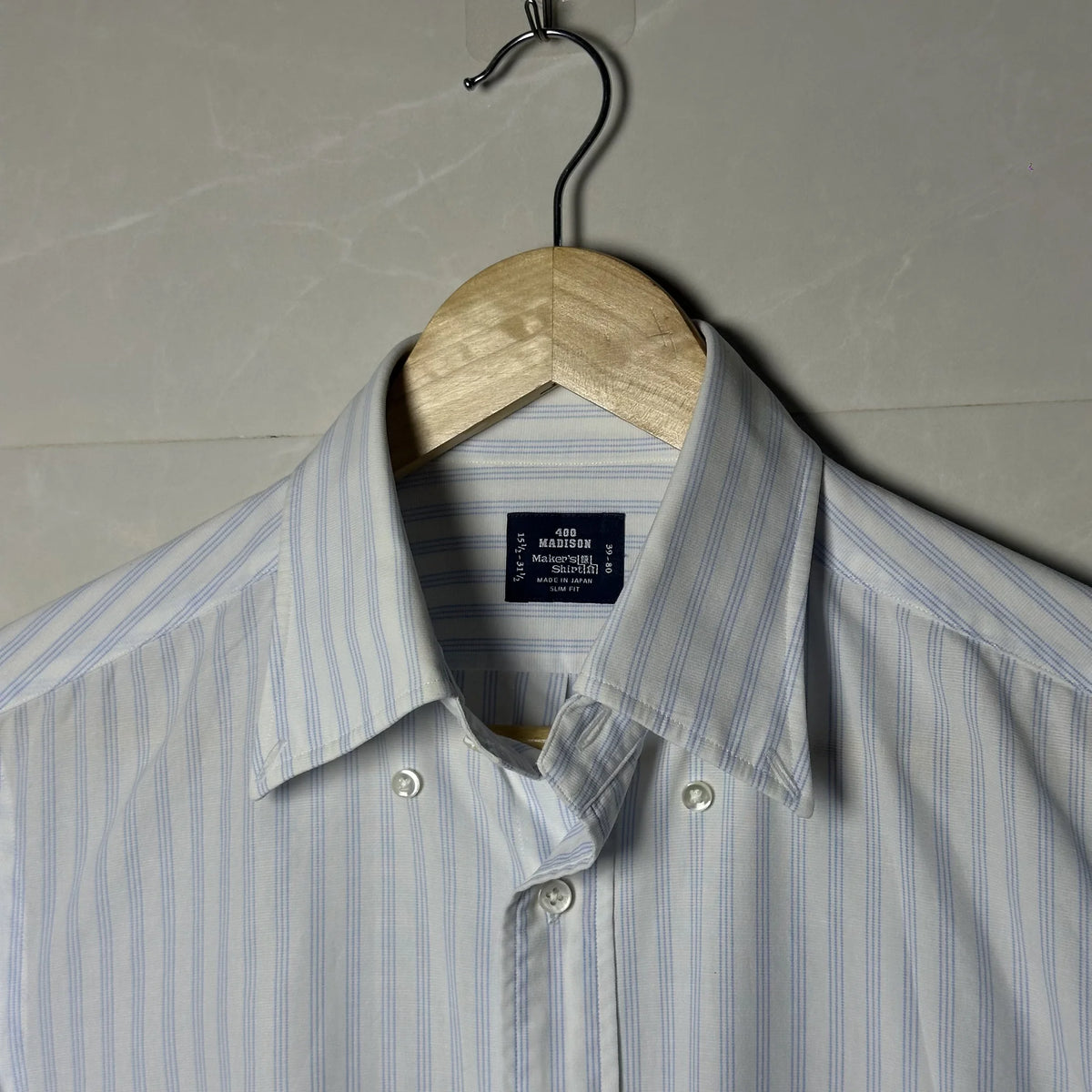 MAKER’S SHIRT KAMAKURA 400 MADISON STRIPED SHIRT (S|M)