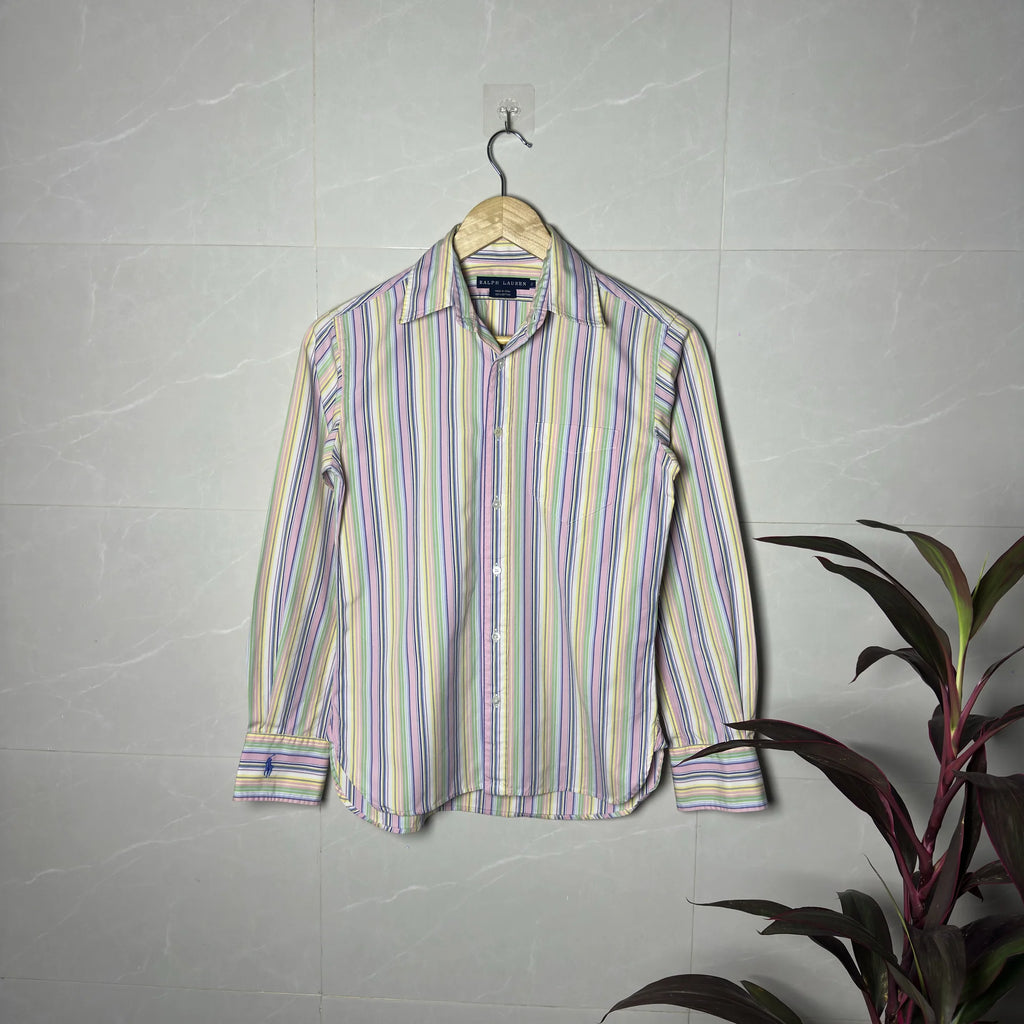 RALPH LAUREN PASTEL CANDY STRIPE SHIRT (XS|S)