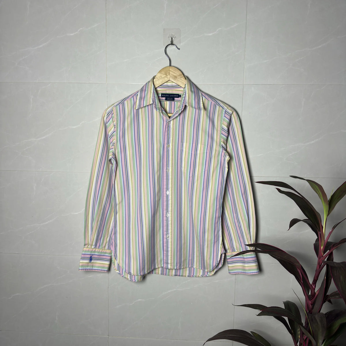 RALPH LAUREN PASTEL CANDY STRIPE SHIRT (XS|S)