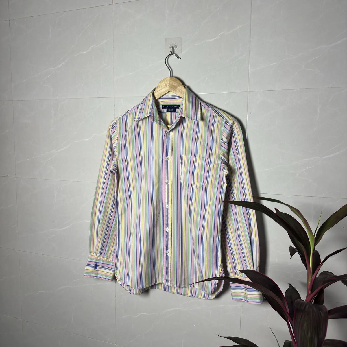 RALPH LAUREN PASTEL CANDY STRIPE SHIRT (XS|S)