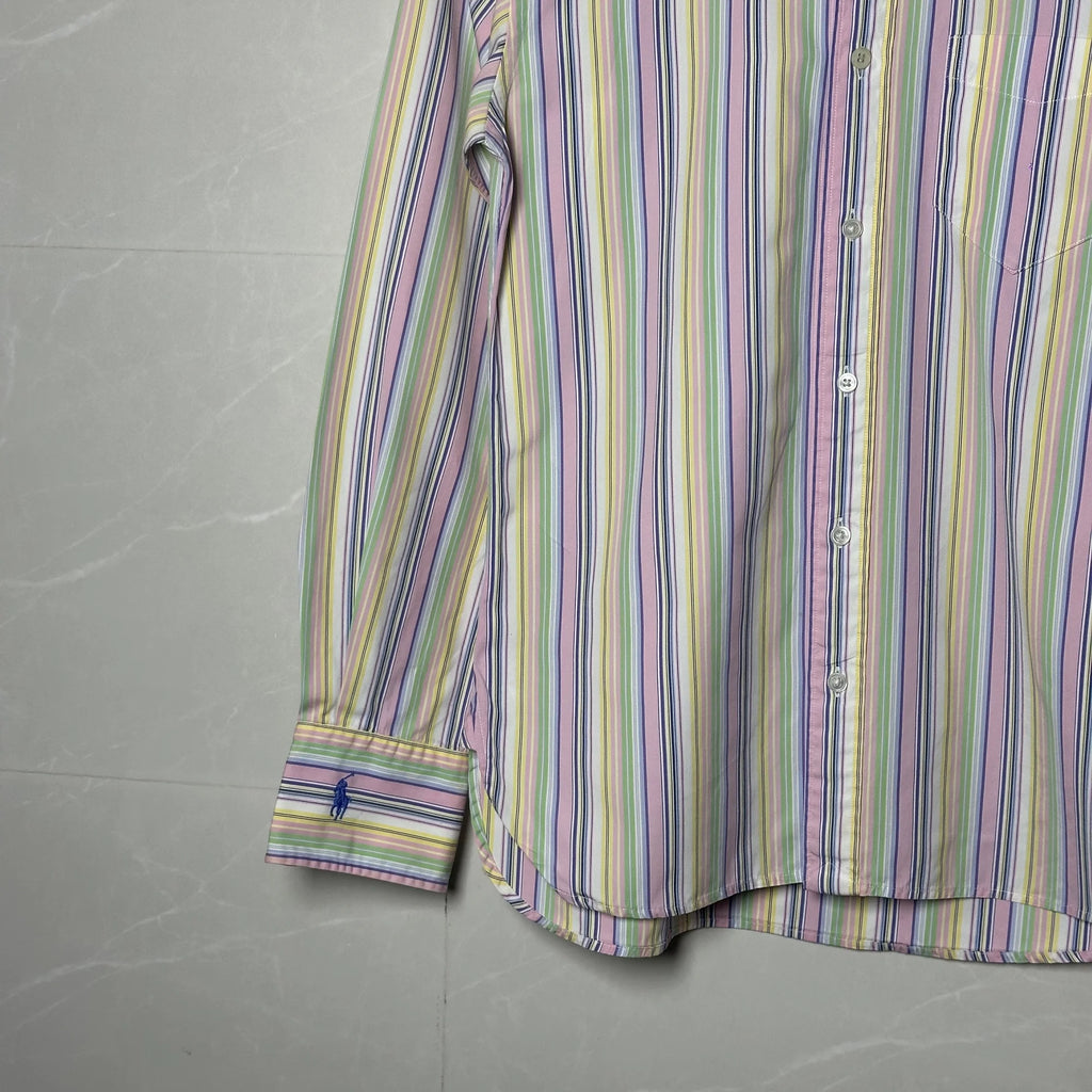 RALPH LAUREN PASTEL CANDY STRIPE SHIRT (XS|S)