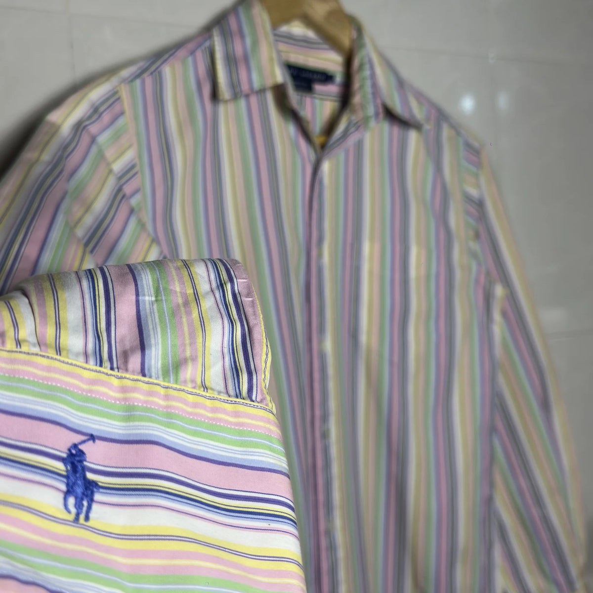 RALPH LAUREN PASTEL CANDY STRIPE SHIRT (XS|S)