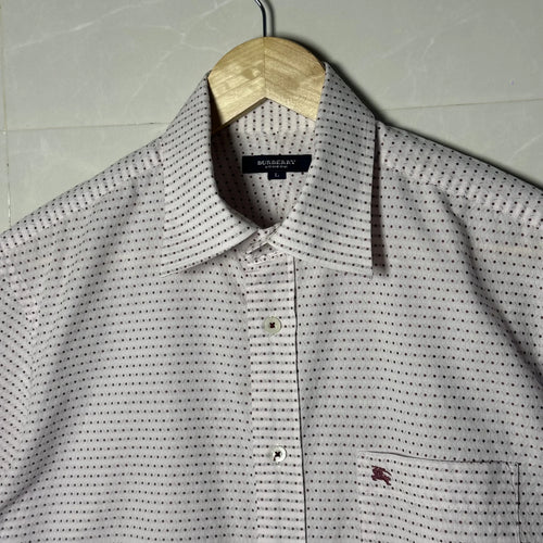 BURBERRY LONDON MICRO-PATTERN SHORT SLEEVE SHIRT (M|L)