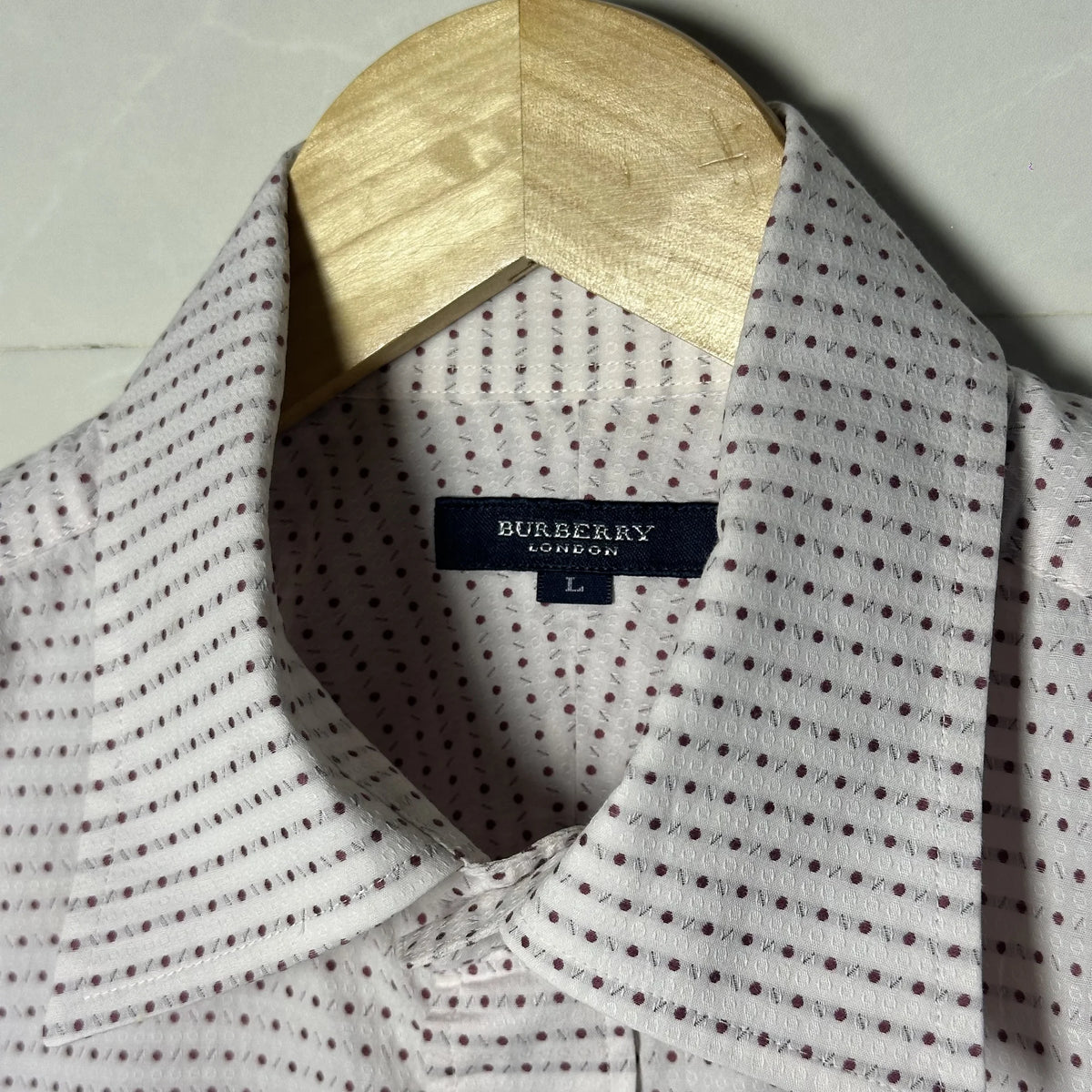 BURBERRY LONDON MICRO-PATTERN SHORT SLEEVE SHIRT (M|L)