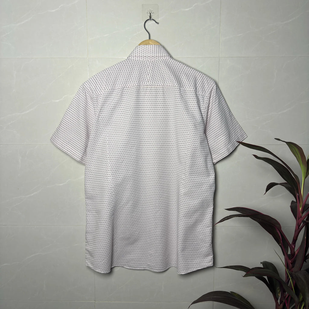 BURBERRY LONDON MICRO-PATTERN SHORT SLEEVE SHIRT (M|L)