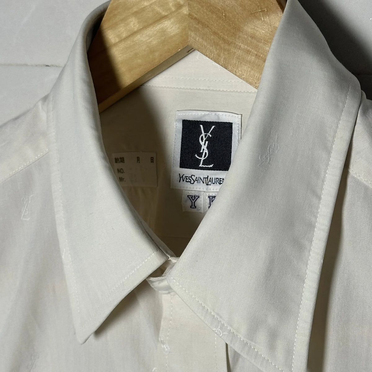 90s YVES SAINT LAURENT MONOGRAM JACQUARD SHIRT (S|M)