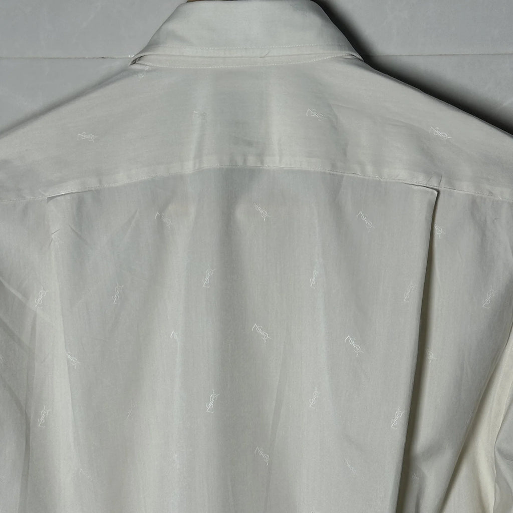 90s YVES SAINT LAURENT MONOGRAM JACQUARD SHIRT (S|M)