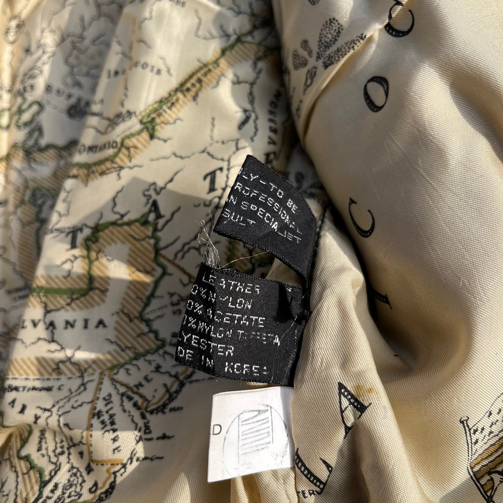 MIRAGE VINTAGE "MAP LINING" LEATHER BOMBER (L|XXL)