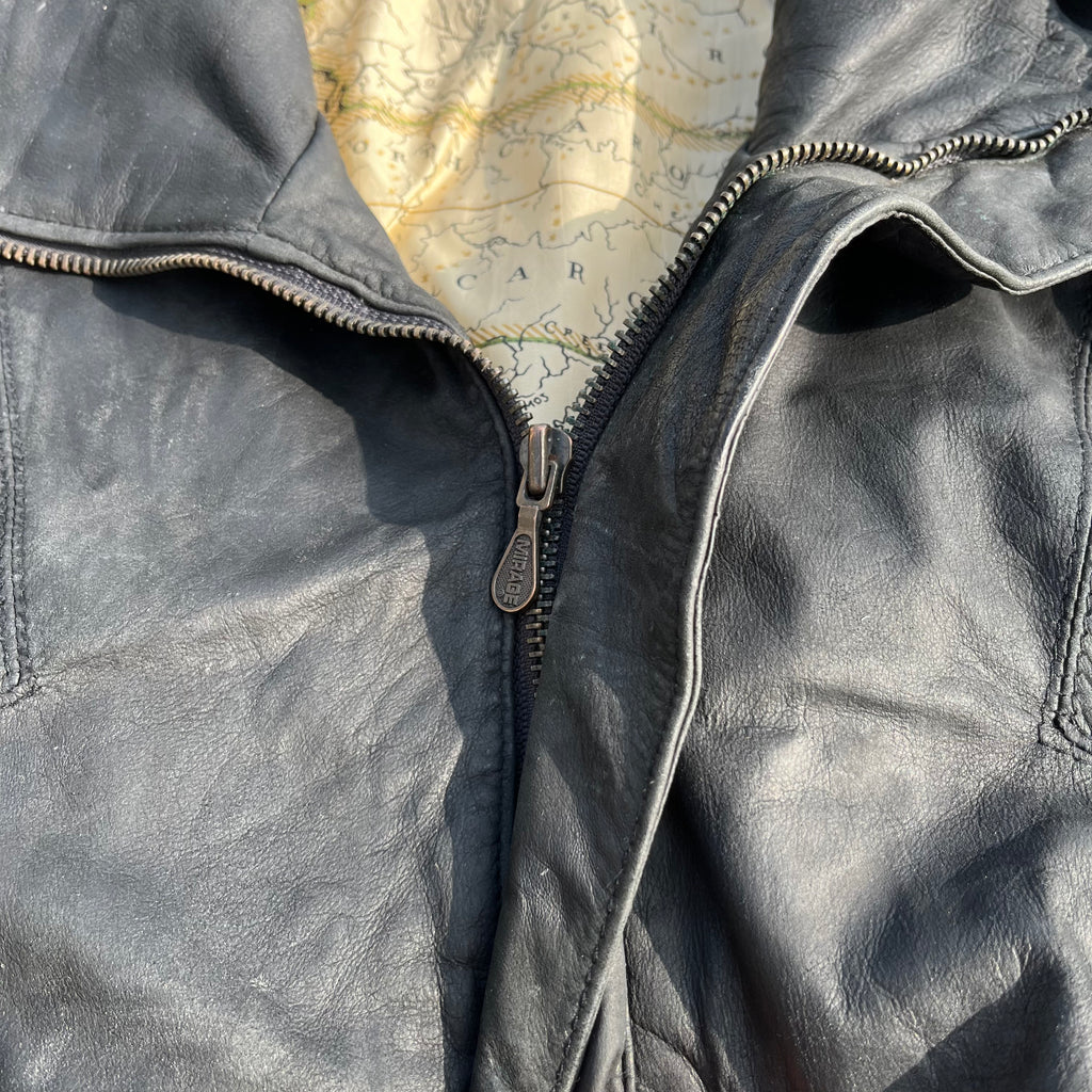 MIRAGE VINTAGE "MAP LINING" LEATHER BOMBER (L|XXL)